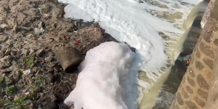 Mula River in Pimple Nilakh Polluted, Foams Due to Contaminated Water