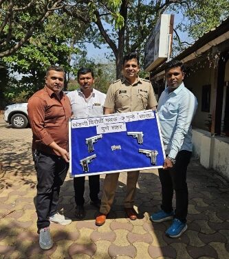 Pistols and Cartridges Seized from Notorious Criminals in Pune; Four Arrested