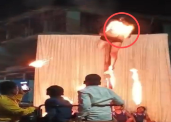 Man Injured in Fire-Breathing Stunt at Ram Navami Procession in Talegaon Dabhade