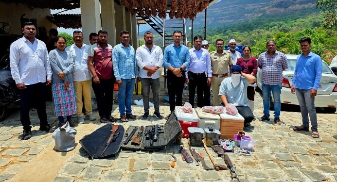 Wildlife Poacher Nabbed in Maval Arms Meat and Hunting Equipment Seized in Forest Department Crackdown