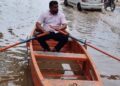 Heavy Pre-Monsoon Rains Cause Waterlogging in Pune Sharad Pawar Faction Leader Stages Boat Protest