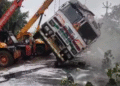 Hydrochloric Acid Tanker Overturns Near Tamhini Ghat Driver Rescued Safely