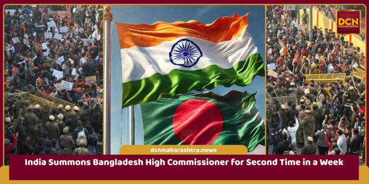 India and Bangladesh flags amid rising diplomatic tensions over envoy summons