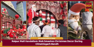 Raipur mall vandalism as mob damages Christmas decorations at Magneto Mall