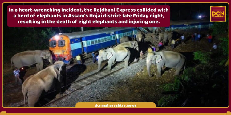 Derailed Rajdhani Express coaches after elephant train accident in Assam’s Hojai district