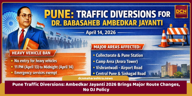 Pune Traffic Diversions during Ambedkar Jayanti 2026 with police managing processions
